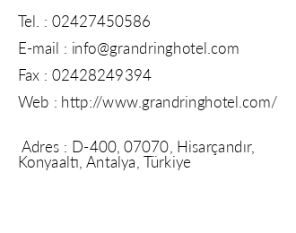 Grand Ring Hotel iletişim bilgileri